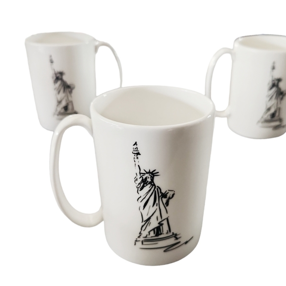 LENOX Dinnerware Tin Can Alley New York Accent Statue of Liberty 3 piece Mug Set - Picture 5 of 8